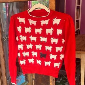 Vintage hand knit Princess Diana black sheep sweater
